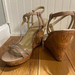 Jessica Simpson Nude Strappy Wedged Heel - Size 8
